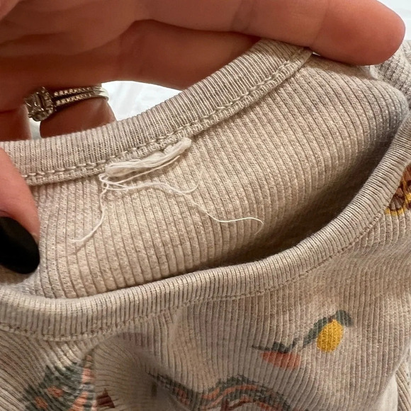 H&M kids matching set ribbed tshirt shorts neutral toddler - Picture 5 of 9